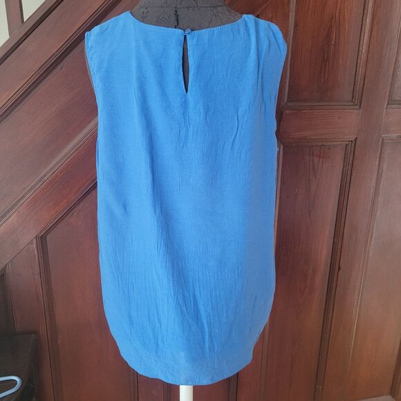 Coldwater Creek Blue Sleeveless Top With Sequin Detail Womens XL 16 Rayon/Polyes - Picture 8 of 10